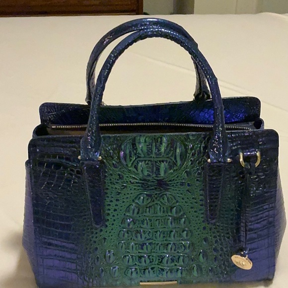 Blue/Green Brahmin Leather Purse - Picture 5 of 6